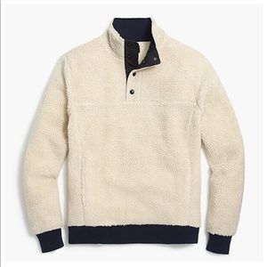 J. Crew Fleece Sherpa Pullover White M NWOT